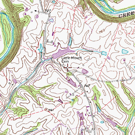 Topographic Map of Little Mount Baptist Church (historical), KY