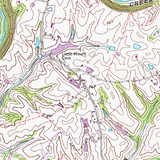 Topographic Map of Little Mount School (historical), KY