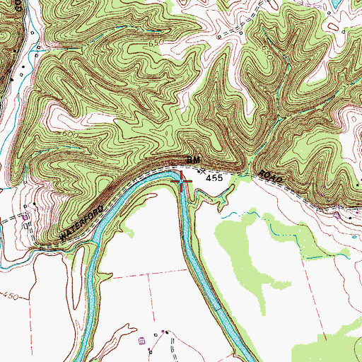 Topographic Map of Lucas Ford (historical), KY