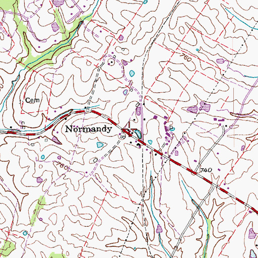 Topographic Map of Normandy Post Office (historical), KY