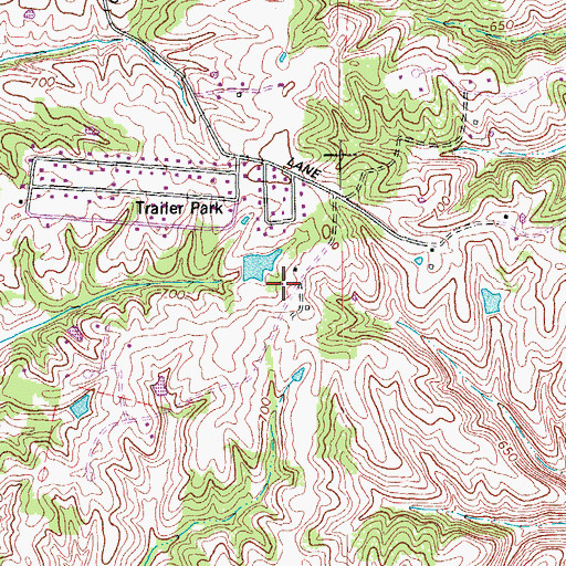 Topographic Map of Oak Grove School (historical), KY