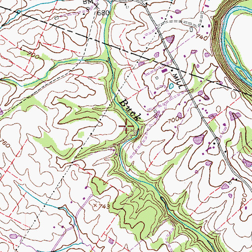 Topographic Map of Parkers Cove, KY