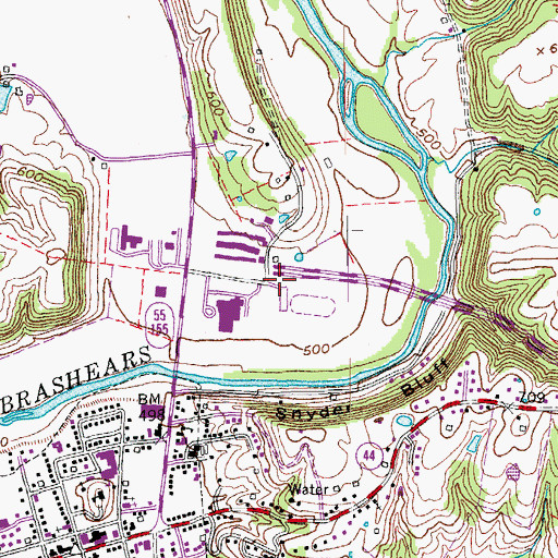 Topographic Map of Ray Jewell Memorial Park, KY