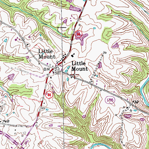 Topographic Map of School Number Thirty-Two (historical), KY