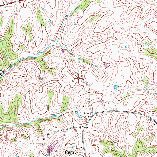 Topographic Map of Silo Farms, KY