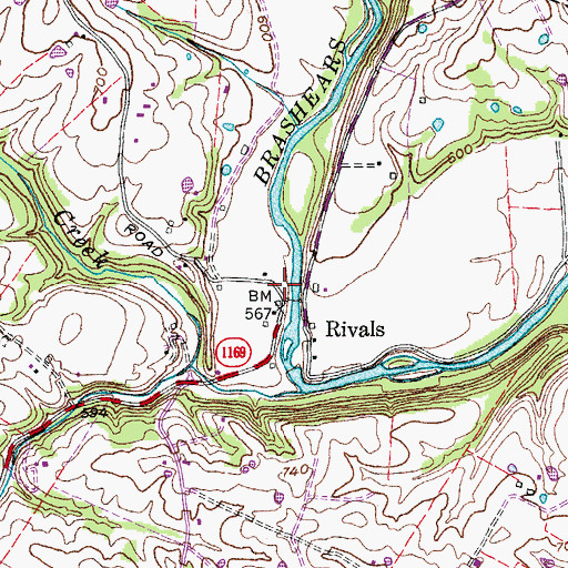Topographic Map of Van Dykes Mill (historical), KY