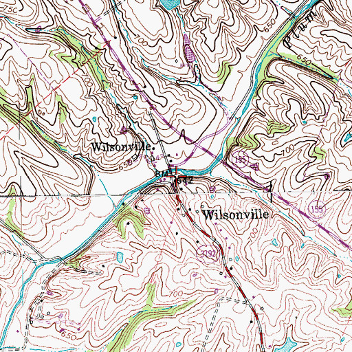Topographic Map of Wilsonville Post Office (historical), KY