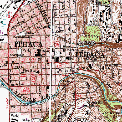Topographic Map of Temple Theater (historical), NY