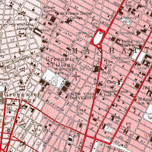 Topographic Map of Art Theatre (historical), NY