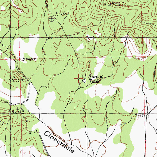 Topographic Map of Sumac Tank, NM