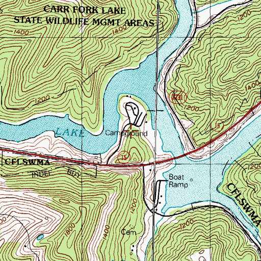 Topographic Map of Carr Creek State Park, KY