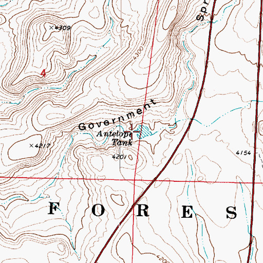 Topographic Map of Antelope Tank, AZ