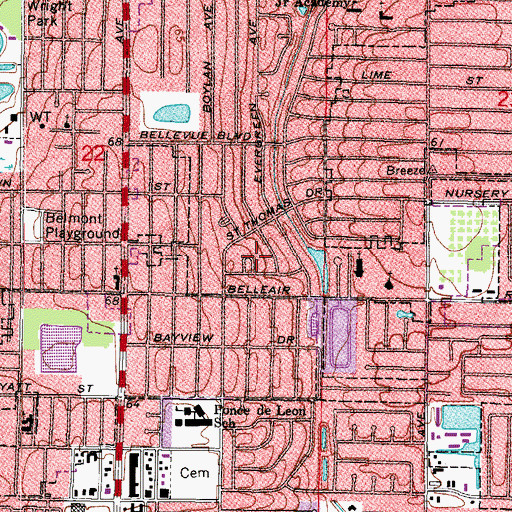Topographic Map of Ann Circle Park, FL