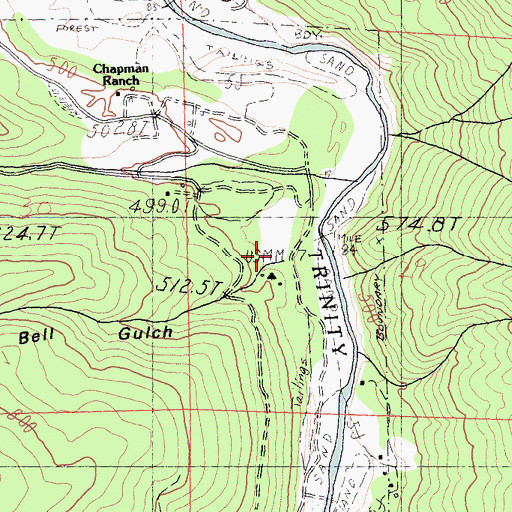 Topographic Map of Bell Gulch, CA