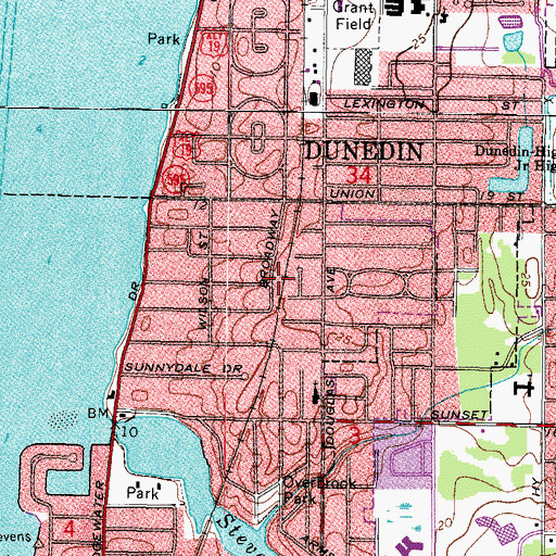Topographic Map of Charles Park, FL