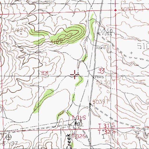 Topographic Map of Whitmire Creek, NM