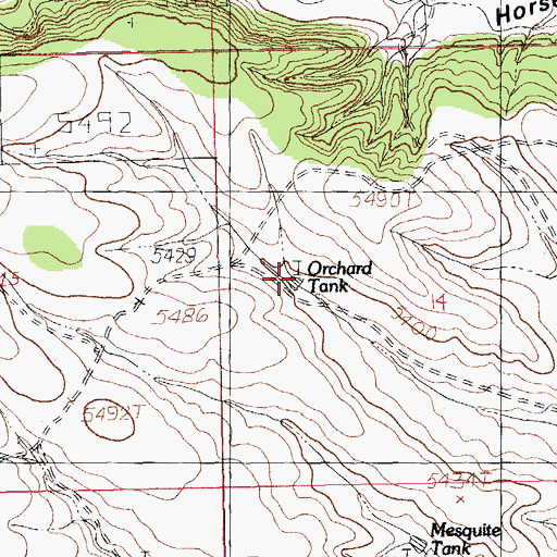 Topographic Map of Orchard Tank, NM