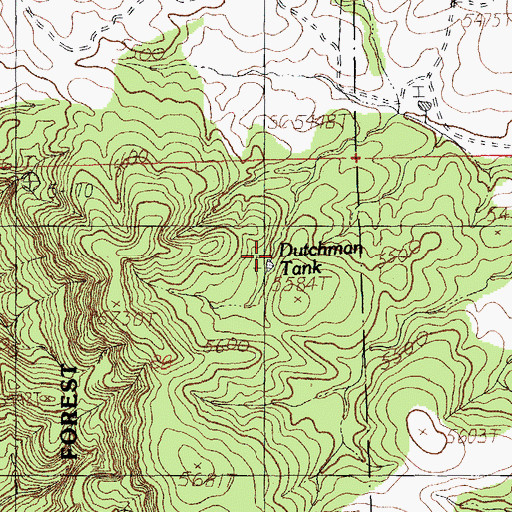 Topographic Map of Dutchman Tank, NM