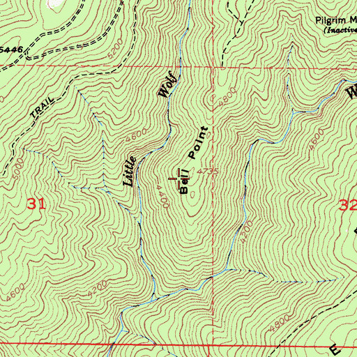Topographic Map of Bell Point, CA