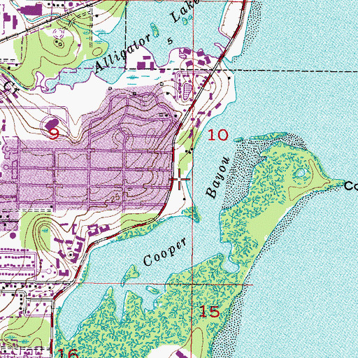 Topographic Map of Cooper Bayou Park, FL