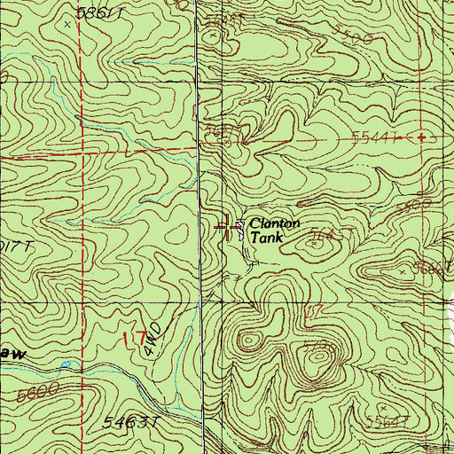 Topographic Map of Clanton Tank, NM