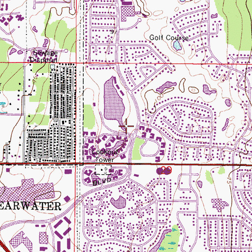 Topographic Map of Countryside Community Park, FL