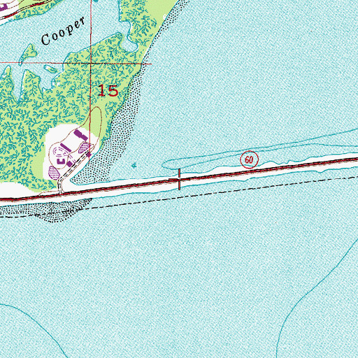 Topographic Map of Courtney Campbell Parkway, FL