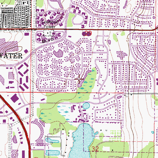 Topographic Map of Cypress Bend Park, FL