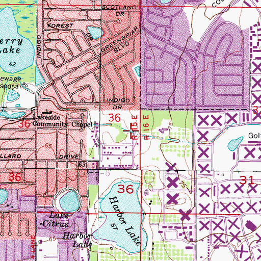 Topographic Map of Cypress Point Park, FL