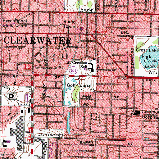 Topographic Map of David Martin Soccer Field, FL