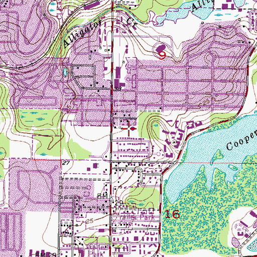 Topographic Map of Del Oro Park, FL