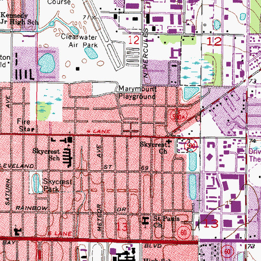 Topographic Map of Drew Plaza, FL
