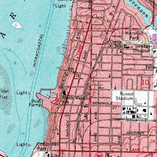 Topographic Map of Garden Avenue Park, FL