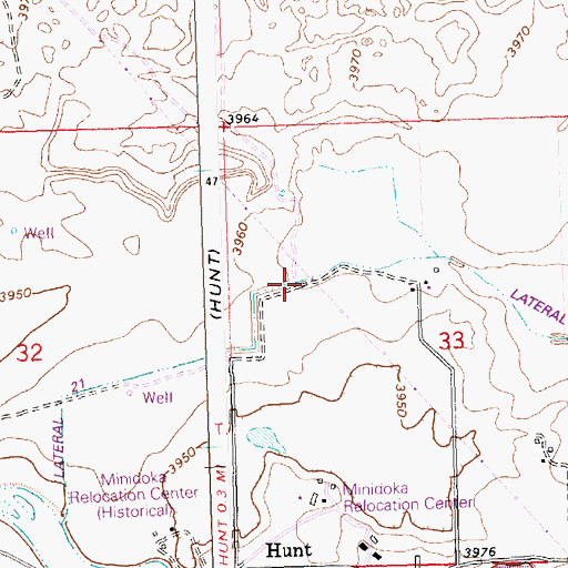 Topographic Map of Big Wood Drain Ditch, ID
