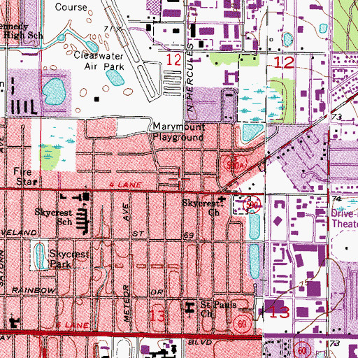 Topographic Map of Harding Plaza, FL