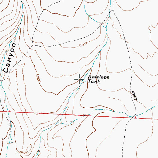 Topographic Map of Antelope Tank, AZ