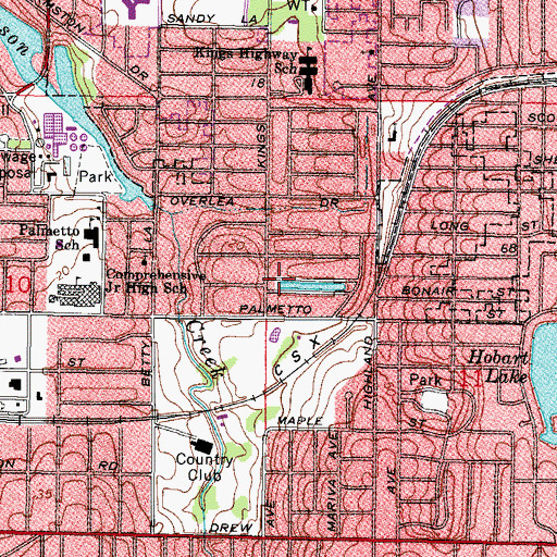 Topographic Map of Hibiscus Lake, FL