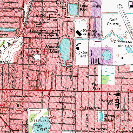 Topographic Map of Lake Hobart South, FL