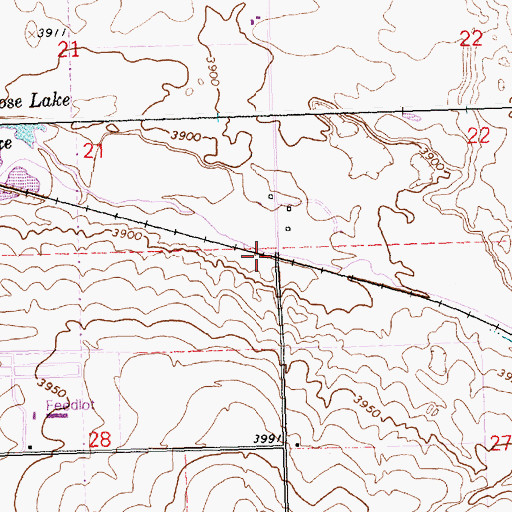 Topographic Map of Goose Lake Drain, ID