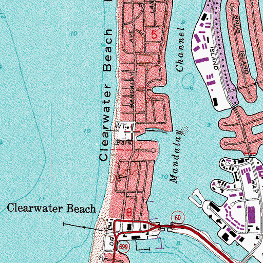 Topographic Map of Mandalay Park, FL