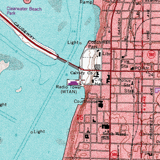 Topographic Map of Memorial Parks 1 and 2, FL