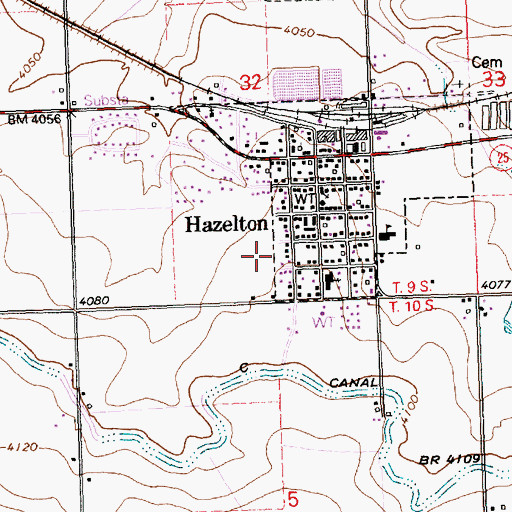 Topographic Map of Lateral C-14, ID