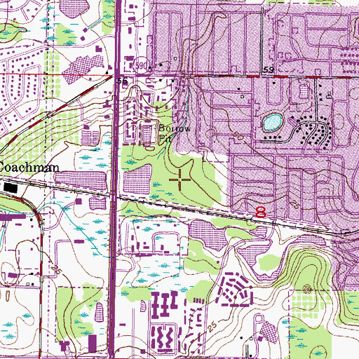 Topographic Map of Moccasin Lake Nature Park, FL
