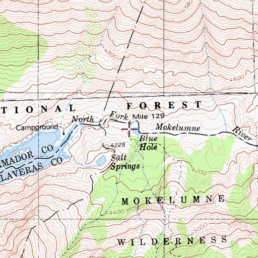 Topographic Map of Bellfout Canyon, CA