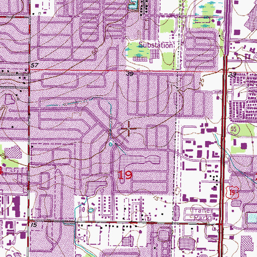 Topographic Map of Morningside Recreation Complex, FL
