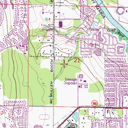 Topographic Map of North Clearwater Nature Preserve, FL