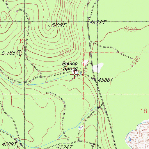 Topographic Map of Belnap Spring, CA