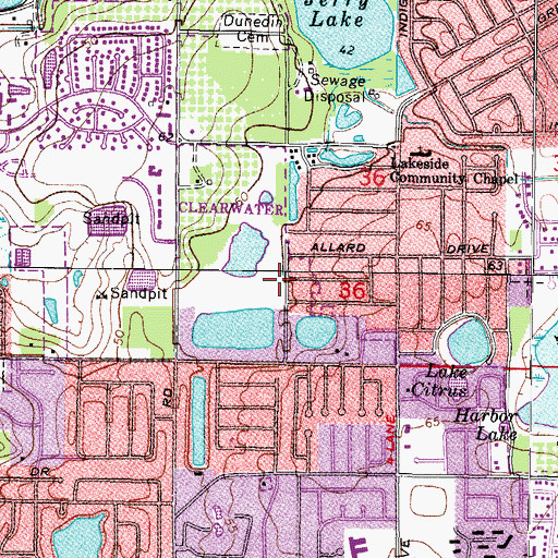 Topographic Map of Spring Lake Park, FL