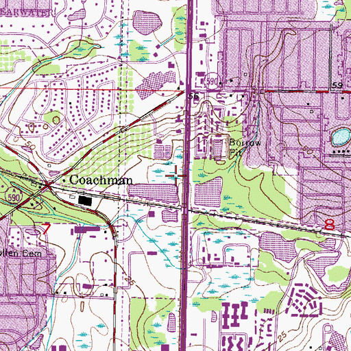 Topographic Map of Town Place Park, FL
