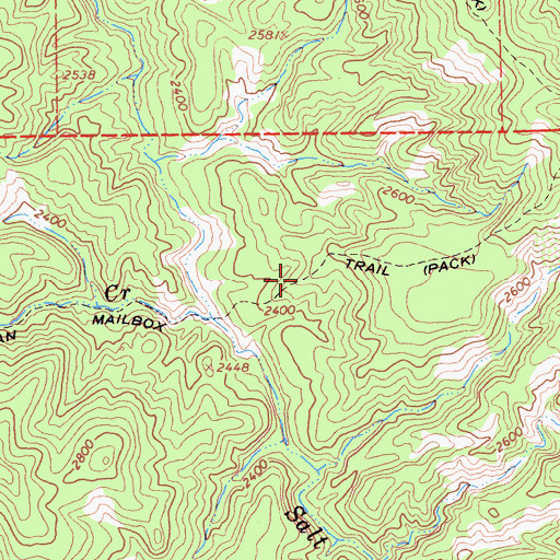Topographic Map of Ben Duncan Mailbox Trail, CA